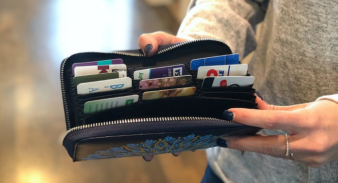 Interior of woman's wallet