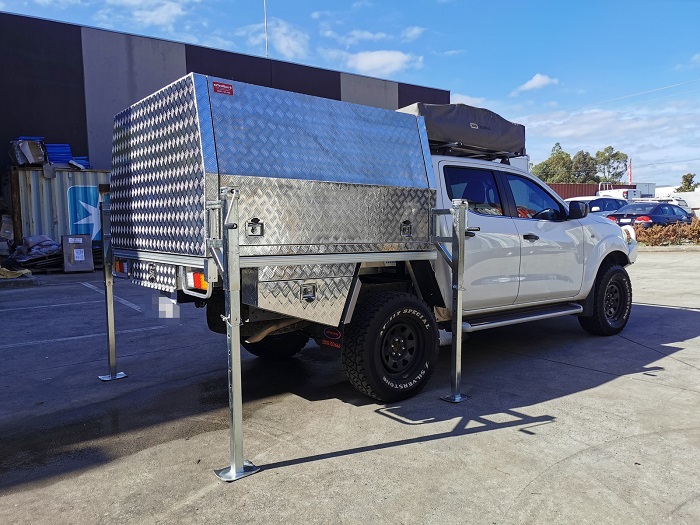 picture of a lift of canopy on a parking lot 