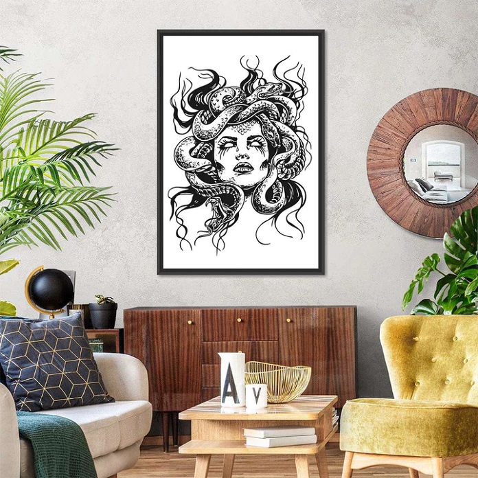medusa picture on wall