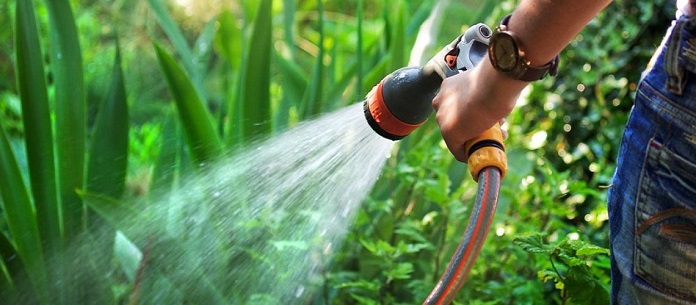 Garden hose spraying