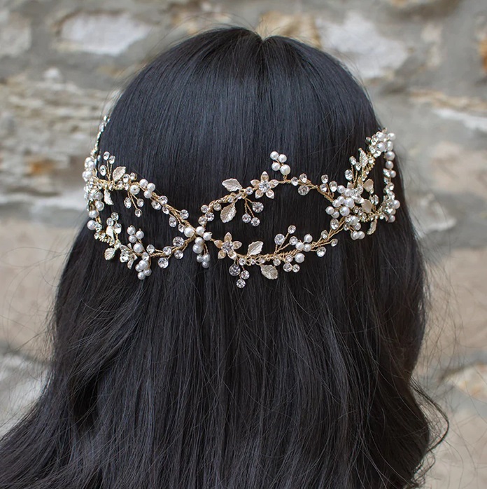 CARMELLA - TWIN ROW MIXED BRIDAL HAIR VINE