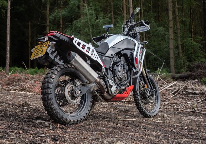 Motorcycle in nature with tail tidy
