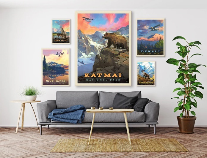 posters in a Livingroom 