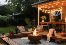 Creative Outdoor Deck Concept with festoon lights