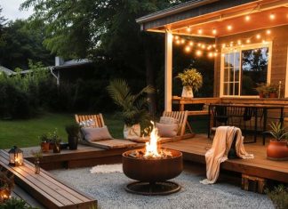 Creative Outdoor Deck Concept with festoon lights