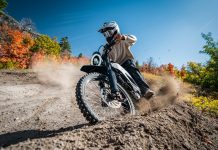 person riding e motorcycle in the nature